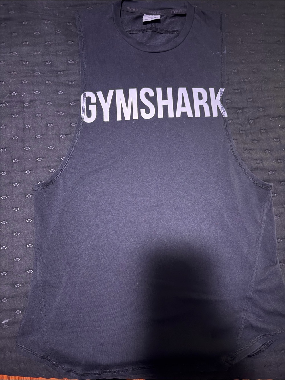 Gymshark Black Muscle Tank with White Logo